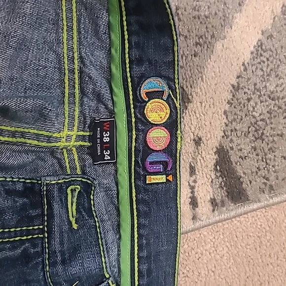 COOGI Vintage Y2K Paint Splattered Mens Jeans Size 38x34 - Picture 5 of 13